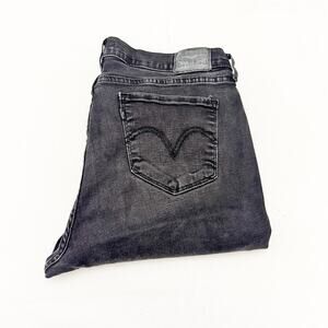 Levi’s Classic Straight Black Denim Stretch Jeans Zip Fly Size 16